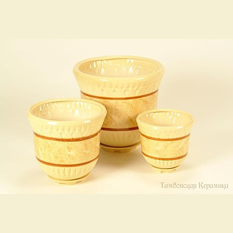 Горшок керам Крит №3 бежевый