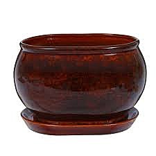 Горшок керам Танго №3 коричневый