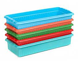 Ящик для цветов малый цветной 442*186*87