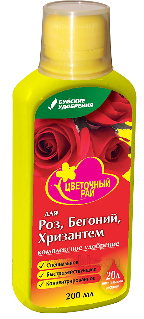 Х Цветочный рай 0,2л для роз, бегоний и хризантем /12/
