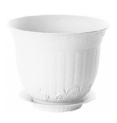 Кашпо Европа 0,3л бел. с под.