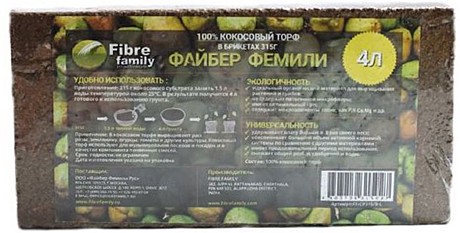З Кокосовый субстрат 315гр (4л) универсал Файбер Фемели