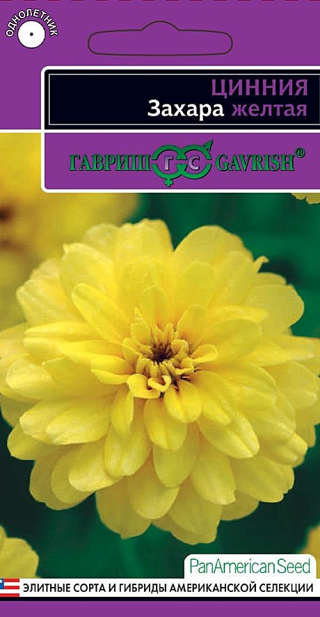 Ц Цинния Захара желтая  Гавриш