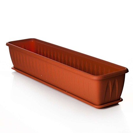 Балконный ящик Алиция 800мм с подд Терракот