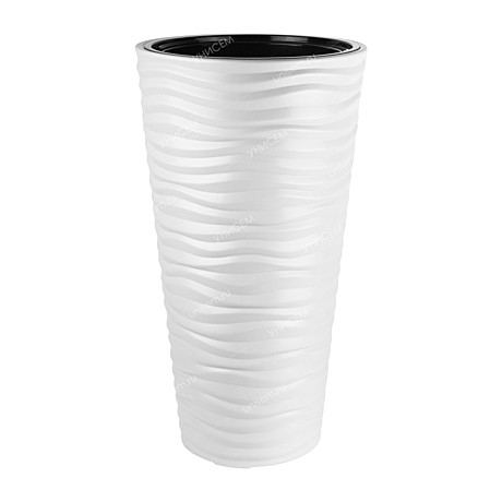 Кашпо Дюна 340*630 9/42л со вставкой белый