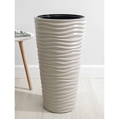 Кашпо Дюна 340*630 9/42л со вставкой кремовый