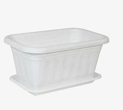 Кашпо балконное L30см белое