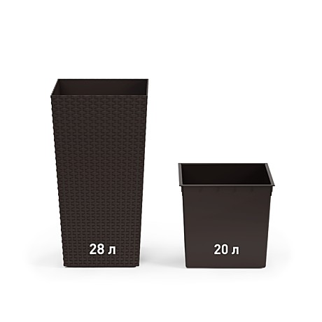 Кашпо Ротанг 20л/28л со вставкой Мокко