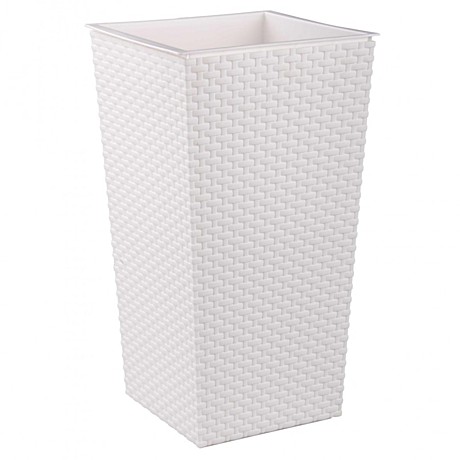 Кашпо Ротанг 27л/47л со вставкой Белый