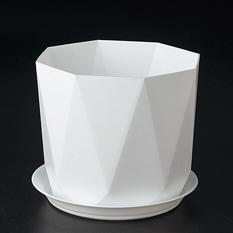 Кашпо Призма D130 1л с поддоном Белый