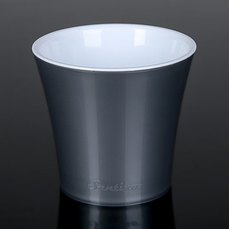 Горшок Арте 2л металлик-белый