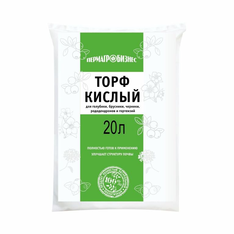 Торф кислый 20л ПАБ