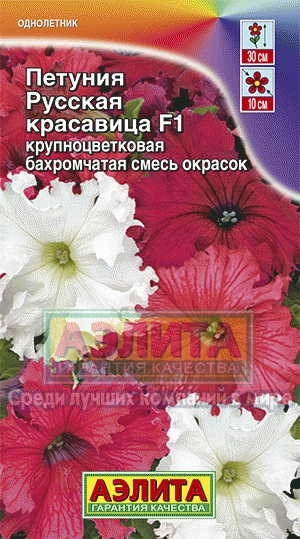 Петуния Русская Красавица крупноцветковая бахромчатая смесь 7шт Аэлита